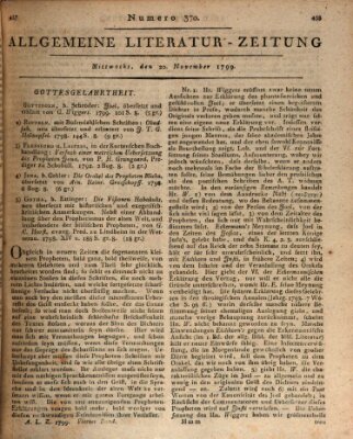 Allgemeine Literatur-Zeitung (Literarisches Zentralblatt für Deutschland) Mittwoch 20. November 1799