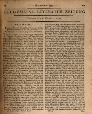 Allgemeine Literatur-Zeitung (Literarisches Zentralblatt für Deutschland) Freitag 6. Dezember 1799