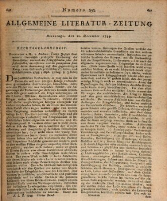 Allgemeine Literatur-Zeitung (Literarisches Zentralblatt für Deutschland) Dienstag 10. Dezember 1799