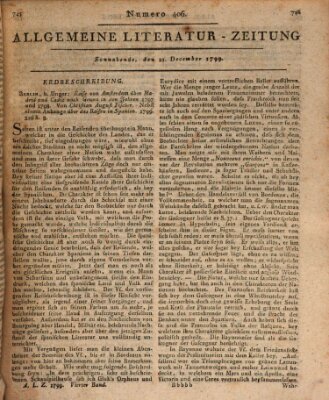 Allgemeine Literatur-Zeitung (Literarisches Zentralblatt für Deutschland) Samstag 21. Dezember 1799