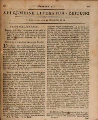 Allgemeine Literatur-Zeitung (Literarisches Zentralblatt für Deutschland) Dienstag 31. Dezember 1799