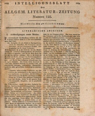 Allgemeine Literatur-Zeitung (Literarisches Zentralblatt für Deutschland) Mittwoch 9. Oktober 1799