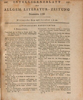 Allgemeine Literatur-Zeitung (Literarisches Zentralblatt für Deutschland) Mittwoch 23. Oktober 1799