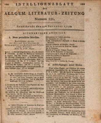 Allgemeine Literatur-Zeitung (Literarisches Zentralblatt für Deutschland) Samstag 23. November 1799