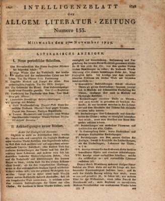 Allgemeine Literatur-Zeitung (Literarisches Zentralblatt für Deutschland) Mittwoch 27. November 1799