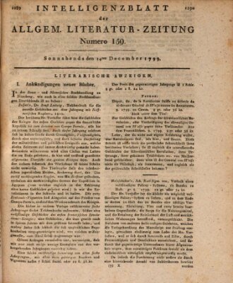 Allgemeine Literatur-Zeitung (Literarisches Zentralblatt für Deutschland) Samstag 14. Dezember 1799