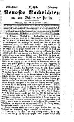 Neueste Nachrichten aus dem Gebiete der Politik (Münchner neueste Nachrichten) Mittwoch 19. September 1860