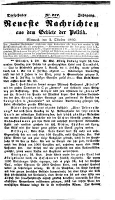 Neueste Nachrichten aus dem Gebiete der Politik (Münchner neueste Nachrichten) Mittwoch 3. Oktober 1860