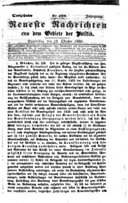 Neueste Nachrichten aus dem Gebiete der Politik (Münchner neueste Nachrichten) Donnerstag 25. Oktober 1860