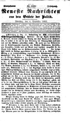 Neueste Nachrichten aus dem Gebiete der Politik (Münchner neueste Nachrichten) Dienstag 4. Dezember 1860