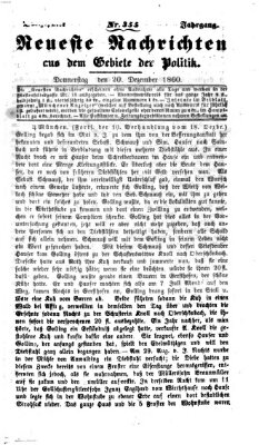 Neueste Nachrichten aus dem Gebiete der Politik (Münchner neueste Nachrichten) Donnerstag 20. Dezember 1860