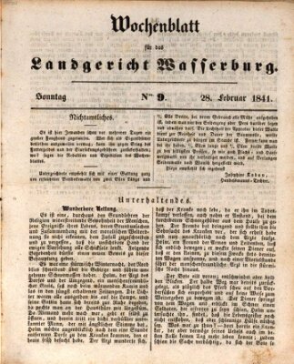 Wochenblatt für das Landgericht Wasserburg (Wasserburger Wochenblatt) Sonntag 28. Februar 1841