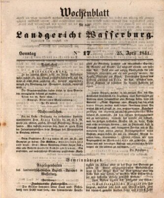 Wochenblatt für das Landgericht Wasserburg (Wasserburger Wochenblatt) Sonntag 25. April 1841