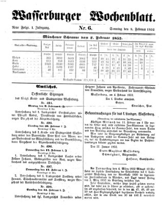 Wasserburger Wochenblatt Sonntag 8. Februar 1852