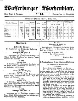 Wasserburger Wochenblatt Sonntag 28. März 1852