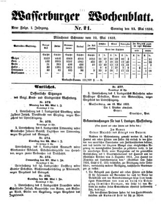 Wasserburger Wochenblatt Sonntag 23. Mai 1852