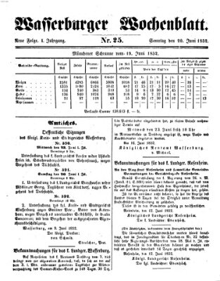 Wasserburger Wochenblatt Sonntag 20. Juni 1852