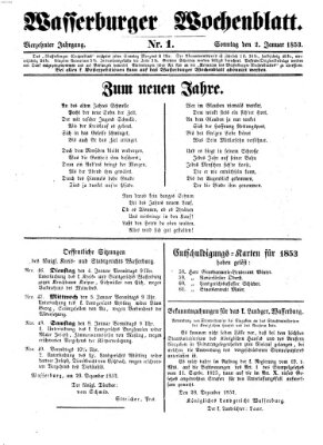 Wasserburger Wochenblatt Sonntag 2. Januar 1853