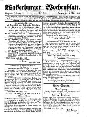 Wasserburger Wochenblatt Sonntag 6. März 1853