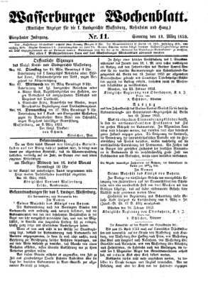 Wasserburger Wochenblatt Sonntag 13. März 1853