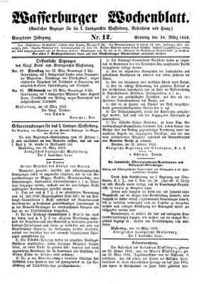 Wasserburger Wochenblatt Sonntag 20. März 1853