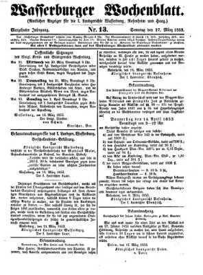 Wasserburger Wochenblatt Sonntag 27. März 1853