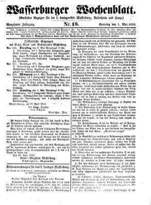 Wasserburger Wochenblatt Sonntag 1. Mai 1853