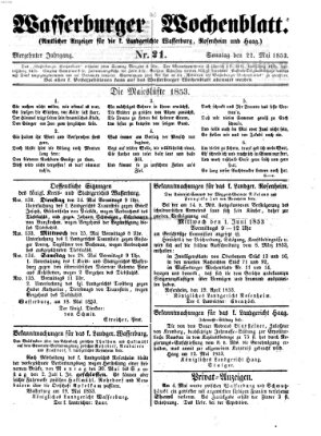 Wasserburger Wochenblatt Sonntag 22. Mai 1853