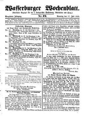 Wasserburger Wochenblatt Sonntag 17. Juli 1853