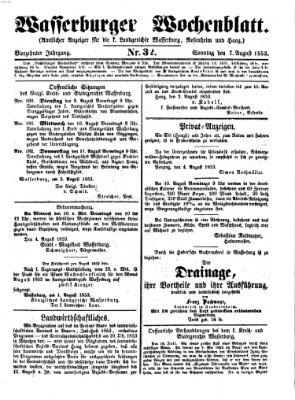 Wasserburger Wochenblatt Sonntag 7. August 1853