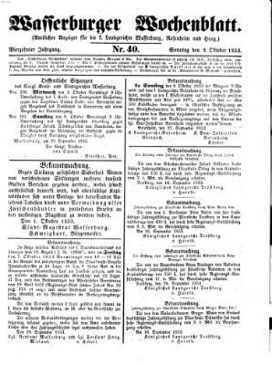 Wasserburger Wochenblatt Sonntag 2. Oktober 1853