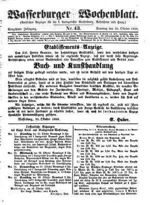 Wasserburger Wochenblatt Sonntag 23. Oktober 1853