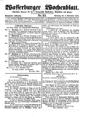 Wasserburger Wochenblatt Sonntag 6. November 1853