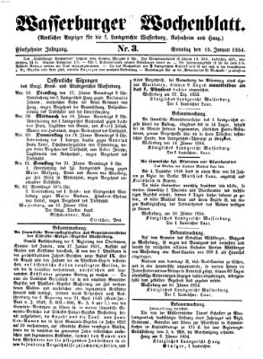 Wasserburger Wochenblatt Sonntag 15. Januar 1854