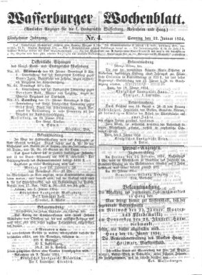 Wasserburger Wochenblatt Sonntag 22. Januar 1854