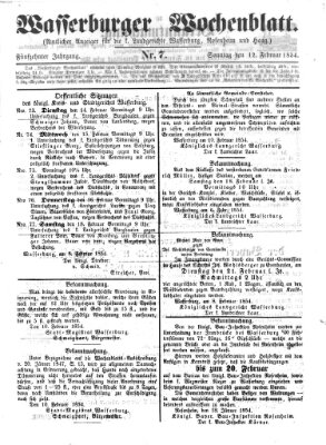 Wasserburger Wochenblatt Sonntag 12. Februar 1854