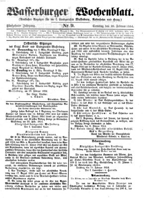 Wasserburger Wochenblatt Sonntag 26. Februar 1854