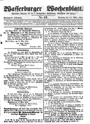 Wasserburger Wochenblatt Sonntag 19. März 1854