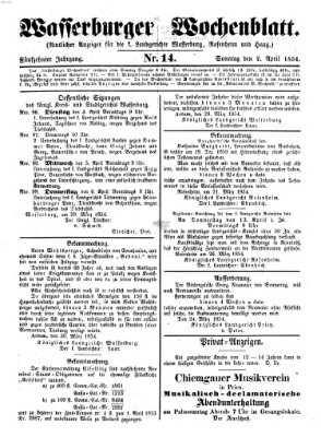 Wasserburger Wochenblatt Sonntag 2. April 1854