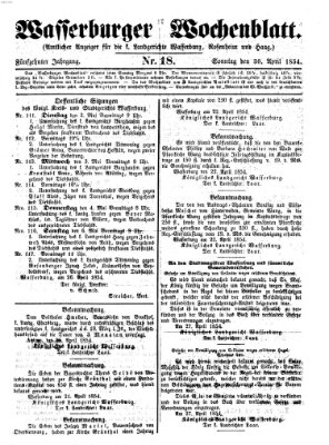 Wasserburger Wochenblatt Sonntag 30. April 1854