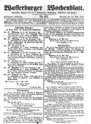 Wasserburger Wochenblatt Sonntag 21. Mai 1854