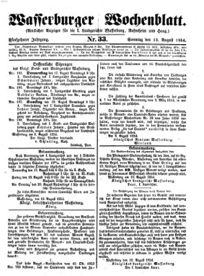 Wasserburger Wochenblatt Sonntag 13. August 1854