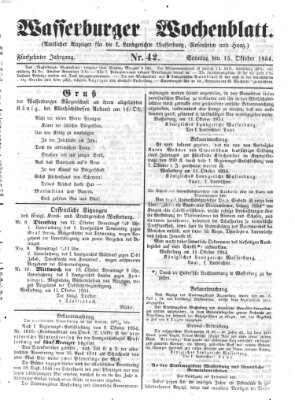 Wasserburger Wochenblatt Sonntag 15. Oktober 1854