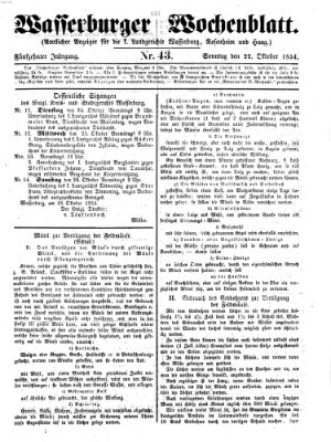 Wasserburger Wochenblatt Sonntag 22. Oktober 1854