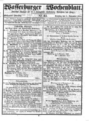 Wasserburger Wochenblatt Sonntag 5. November 1854