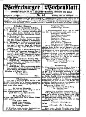 Wasserburger Wochenblatt Sonntag 12. November 1854