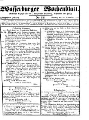 Wasserburger Wochenblatt Sonntag 26. November 1854