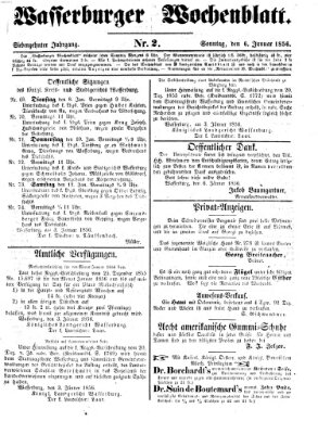 Wasserburger Wochenblatt Sonntag 6. Januar 1856