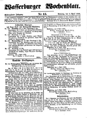 Wasserburger Wochenblatt Sonntag 6. April 1856