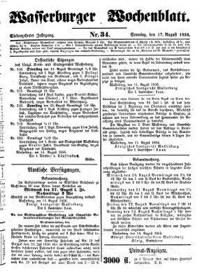 Wasserburger Wochenblatt Sonntag 17. August 1856